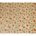 Beige Multicolor Floral Vine Print Viscose Crepe Fabric, Elegant Botanical Branch Pattern Soft Flowing Viscose Crepe Material for Apparel Sewing Dressmaking, 110 Cms Width, Made In India-D28458