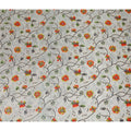 Light Grey Multicolor Floral Vine Print Viscose Crepe Fabric, Elegant Botanical Branch Pattern Soft Flowing Viscose Crepe Material for Apparel Sewing Dressmaking, 110 Cms Width, Made In India-D28457