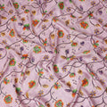 Lavender Multicolor Floral Vine Print Viscose Crepe Fabric, Elegant Botanical Branch Pattern Soft Flowing Crepe Texture Apparel Dressmaking Material, 110 Cms Width, Made In India-D28462