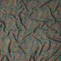 Teal Paisley Silk Crepe Fabric 110cm India