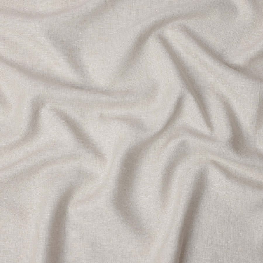 قماش كتان نقي فاخر بلون بيج فاتح، تصميم سادة، 60 ليا، عرض 150 سم، الهند - D25548