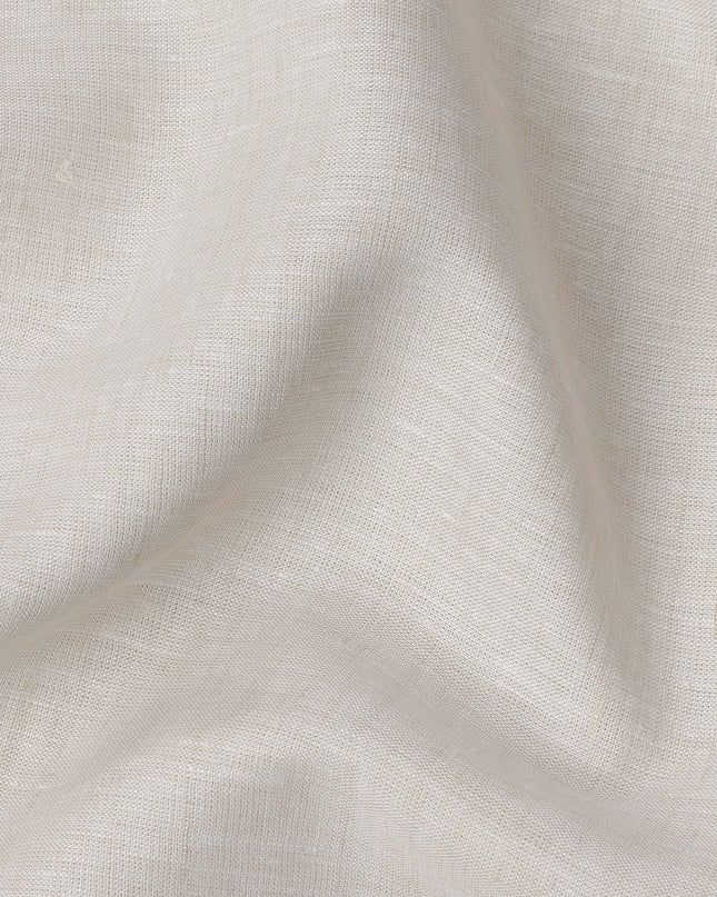 Light Beige Premium Pure Linen Fabric 60 Lea Plain Solid Design, 150 Cms Width, India-D25548