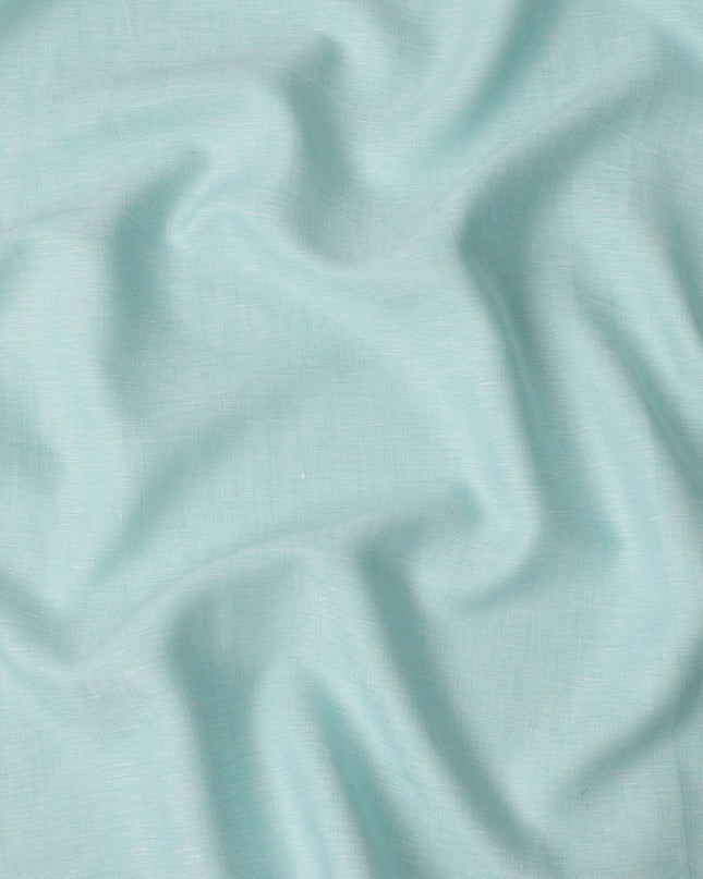 Aqua Blue Premium Pure Linen Fabric 60 Lea Plain Solid Design, 150 Cms Width, India-D25550