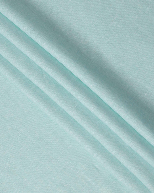 Aqua Blue Premium Pure Linen Fabric 60 Lea Plain Solid Design, 150 Cms Width, India-D25550