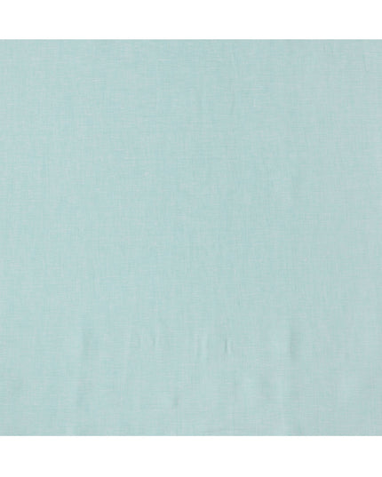 قماش كتان نقي فاخر أزرق مائي، 60 ليا، تصميم سادة، عرض 150 سم، الهند - D25550