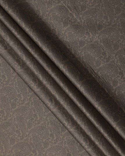 Brown with Black Paisley Print Blended Cotton Shirting Fabric, 150 Cms, India-D25150