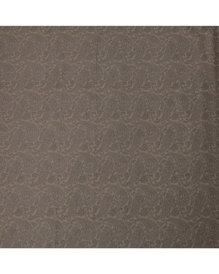 Brown with Black Paisley Print Blended Cotton Shirting Fabric, 150 Cms, India-D25150