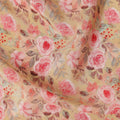 Beige Floral Viscose Crepe Fabric 110cm - 0502749