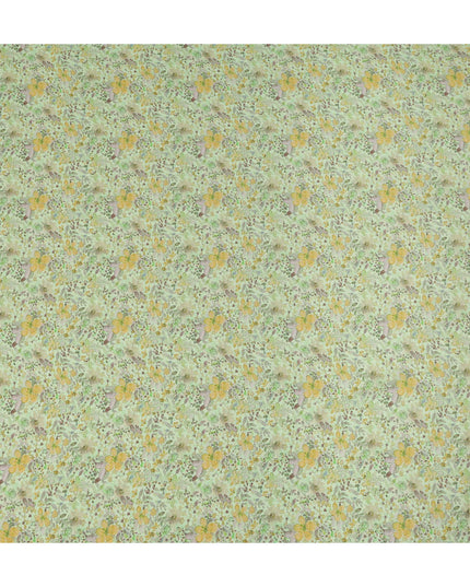 Mint Green Ditsy Floral Printed Viscose Crepe Fabric 110 Cms Width Made in India-D27579