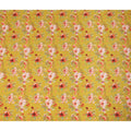Mustard Yellow Floral Printed Viscose Crepe Fabric 110 Cms Width Made in India-D27582