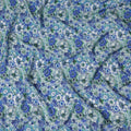 Blue Floral Printed Viscose Crepe 110cm