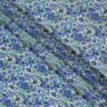 Blue Floral Printed Viscose Crepe 110cm