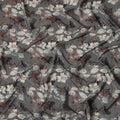 Grey Floral Viscose Crepe Fabric 110cm - 0502930