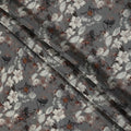 Grey Floral Viscose Crepe Fabric 110cm - 0502930