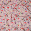 Pink Floral Printed Viscose Crepe 110cm