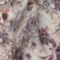 Light Grey Soft Floral Printed Viscose Crepe Fabric 110 Cms Width Made in India-D27583