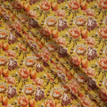 Mustard Yellow Bold Floral Printed Viscose Crepe Fabric 110 Cms Width Made in India-D27581