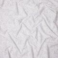 White with Subtle Leaf Print Blended Cotton Shirting Fabric, 150 Cms, India-D25149