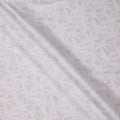 White with Subtle Leaf Print Blended Cotton Shirting Fabric, 150 Cms, India-D25149
