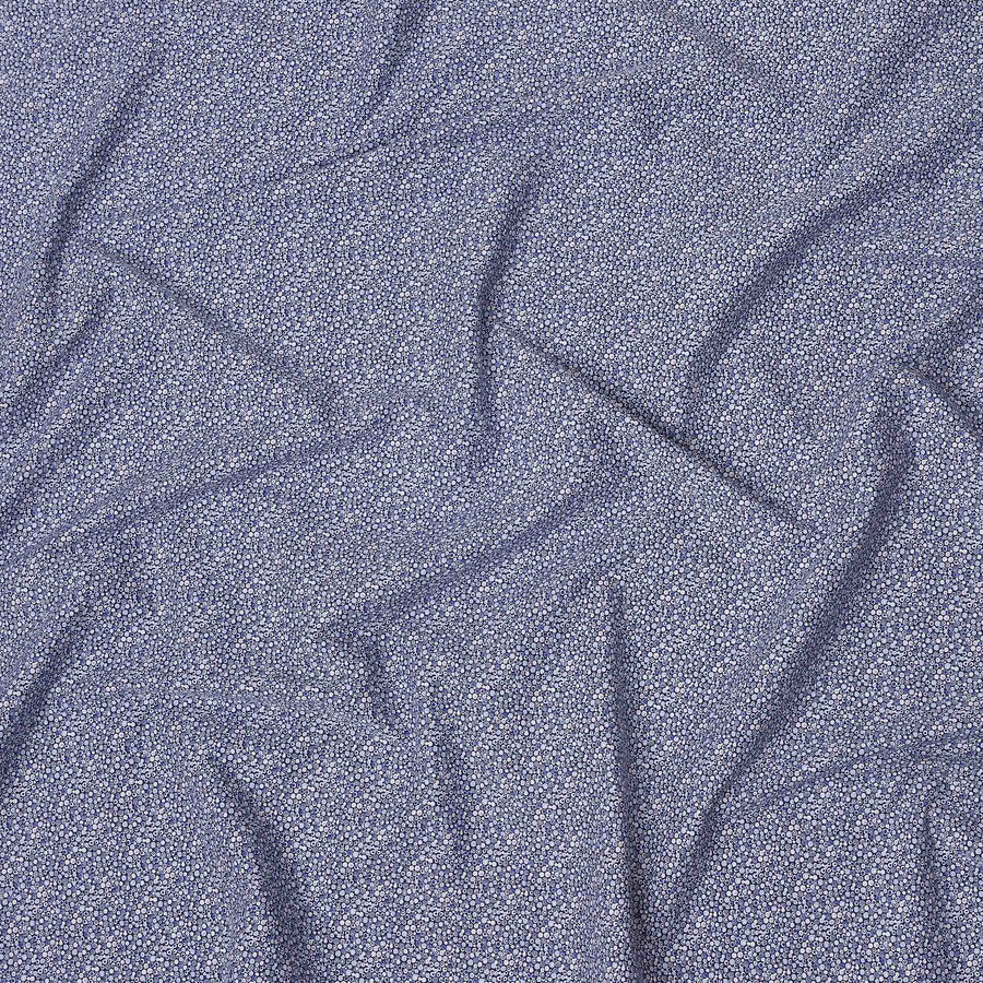 Blue and White Geometric Print Blended Cotton Shirting Fabric, 150 Cms, India-D25144