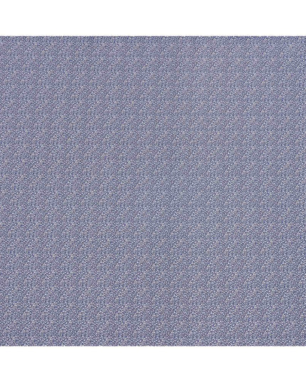 Blue and White Geometric Print Blended Cotton Shirting Fabric, 150 Cms, India-D25144