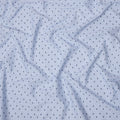 Blue and White Striped with Animal Motif Print Blended Cotton Shirting Fabric, 150 Cms, India-D25147