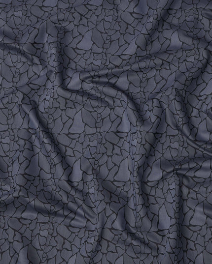 Grey Abstract Print Blended Cotton Shirting Fabric, 150 Cms, India-D25143