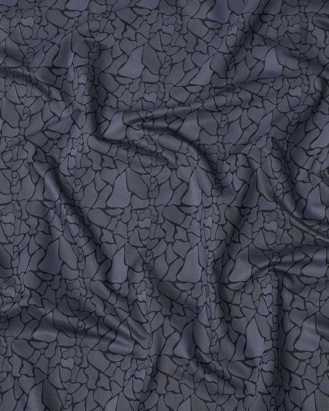 Grey Abstract Print Blended Cotton Shirting Fabric, 150 Cms, India-D25143