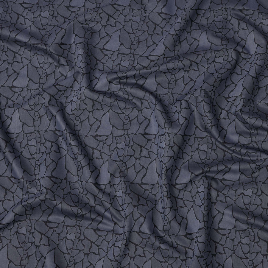 Grey Abstract Print Blended Cotton Shirting Fabric, 150 Cms, India-D25143