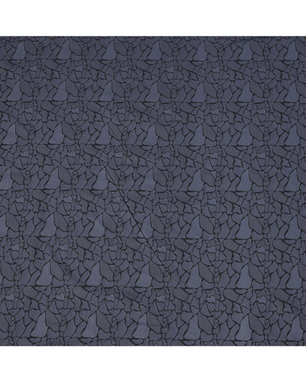 Grey Abstract Print Blended Cotton Shirting Fabric, 150 Cms, India-D25143