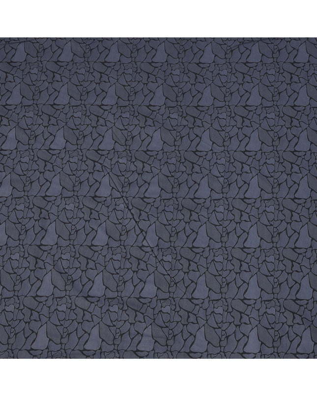 Grey Abstract Print Blended Cotton Shirting Fabric, 150 Cms, India-D25143