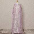 Lilac Somali Premium Silk Chiffon Dirac Fabric with Metallic Lurex – 3.5 Mtrs, Width 140 Cms, Made in South Korea-D24589