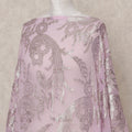 Lilac Somali Premium Silk Chiffon Dirac Fabric with Metallic Lurex – 3.5 Mtrs, Width 140 Cms, Made in South Korea-D24589