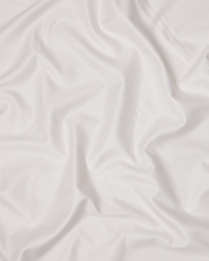 White Herringbone Weave Premium 100% Swiss Cotton Shirting Fabric, 150 Cms, Switzerland-D24694