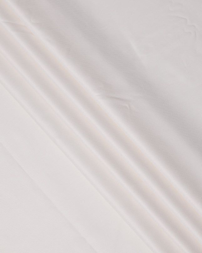 White Herringbone Weave Premium 100% Swiss Cotton Shirting Fabric, 150 Cms, Switzerland-D24694