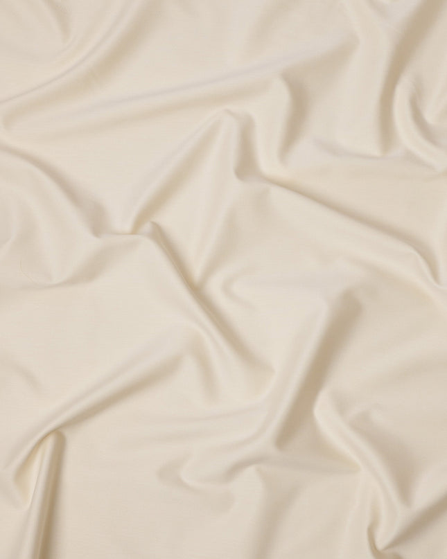 Cream Plain Swiss Cotton Shirting Fabric, 150 Cms, Switzerland-D24937