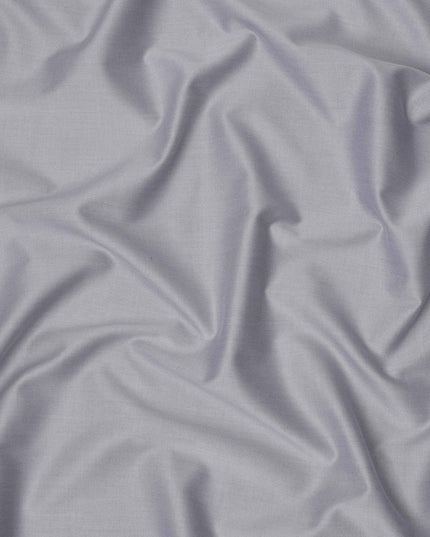 Steel Grey Solid Premium 100% Swiss Cotton Shirting Fabric, 150 Cms, Switzerland-D24686