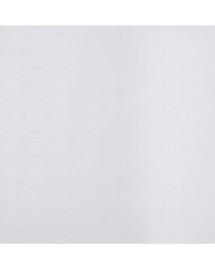 Pure White Floral Jacquard Swiss Cotton Shirting Fabric, 150 Cms, Switzerland-D24936