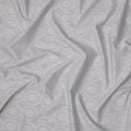Silver White Jacquard Design Swiss Cotton Shirting Fabric, 150 Cms, Switzerland-D24935