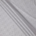 Silver White Jacquard Design Swiss Cotton Shirting Fabric, 150 Cms, Switzerland-D24935
