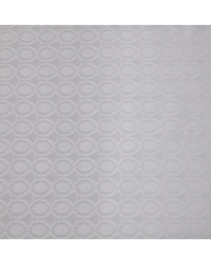 Silver White Jacquard Design Swiss Cotton Shirting Fabric, 150 Cms, Switzerland-D24935