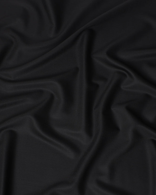 Black Super 130s Wool Suiting Piece