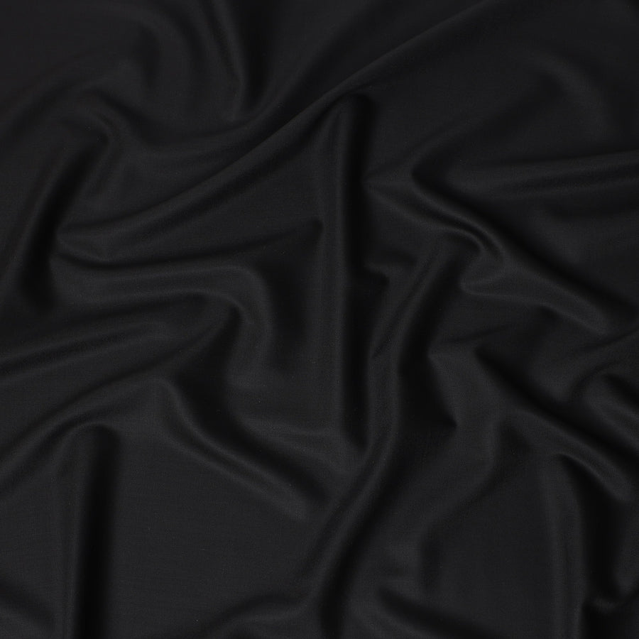Black Super 130s Wool Suiting Piece