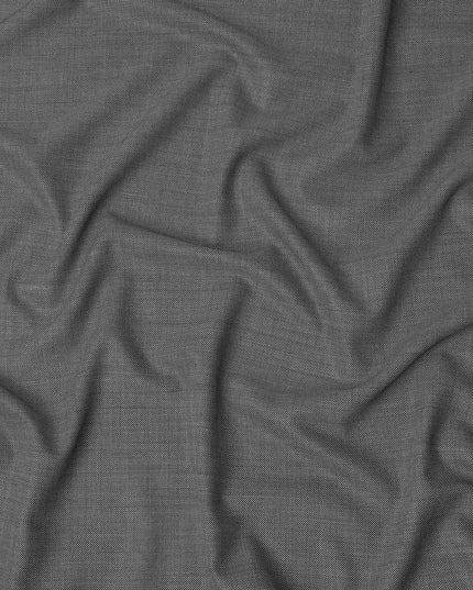 Grey Premium Super 150's English All Wool Suiting Fabric, Width 150 Cms, Made in United Kingdom-D25015