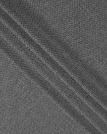 Grey Premium Super 150's English All Wool Suiting Fabric, Width 150 Cms, Made in United Kingdom-D25015