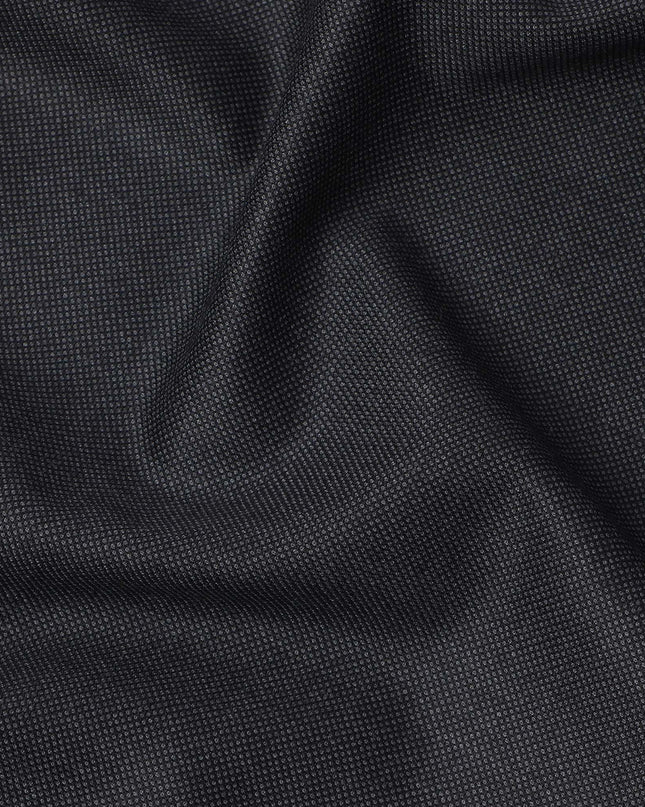 Charcoal Premium Super 150's English All Wool Suiting Fabric, Width 150 Cms, Made in United Kingdom-D25014