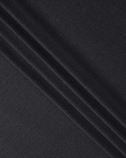 Charcoal Premium Super 150's English All Wool Suiting Fabric, Width 150 Cms, Made in United Kingdom-D25014