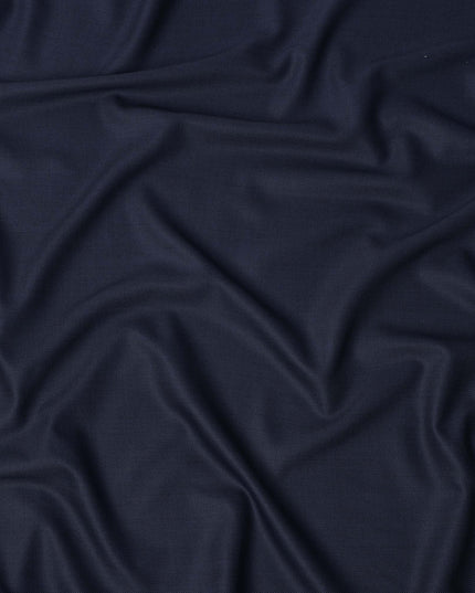 Navy Blue Premium Super 150's English All Wool Suiting Fabric, Width 150 Cms, Made in United Kingdom-D25016