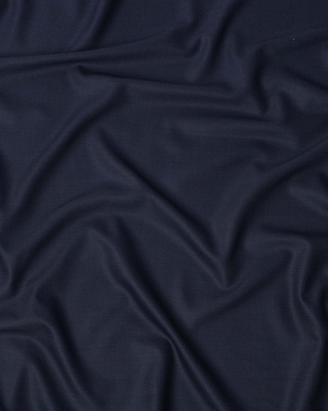 Navy Blue Premium Super 150's English All Wool Suiting Fabric, Width 150 Cms, Made in United Kingdom-D25016