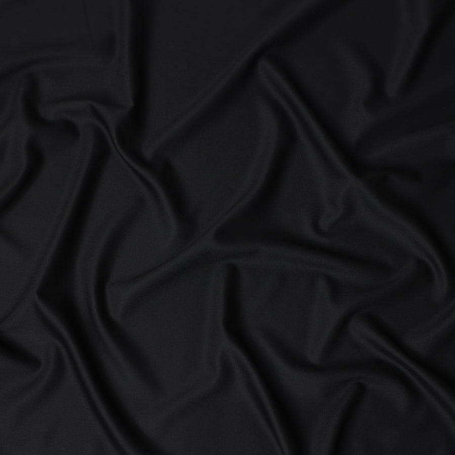 Black Super 160s Wool Suiting Fabric